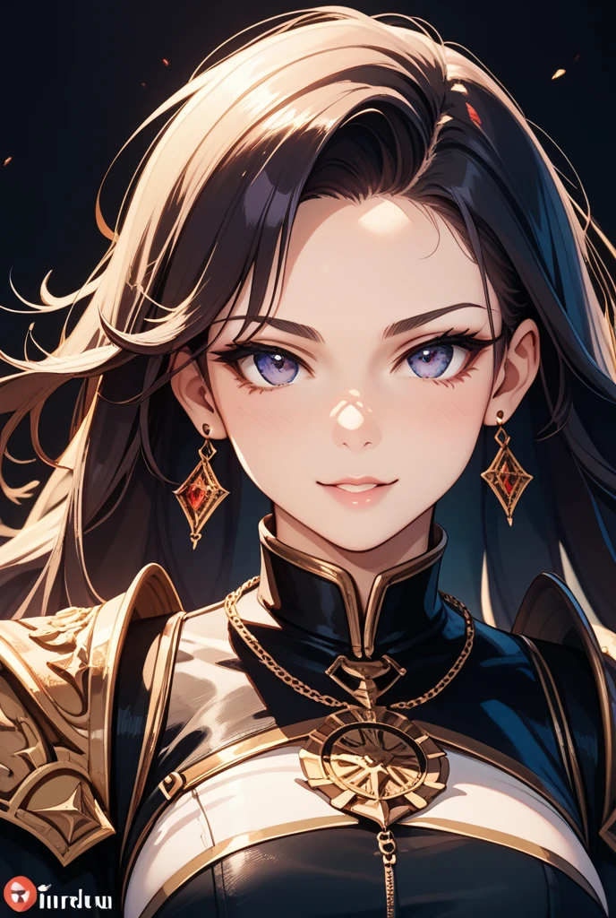 A woman wearing a black panther armor,, Saint Seiya, Black panther Armor, panther helmet, Dark purple hair, mid-long hair, , Charismatic character, Avatar de seconde vie, Nice screenshot, Femme seduisante vue complète du corps, High quality, very detailed skin