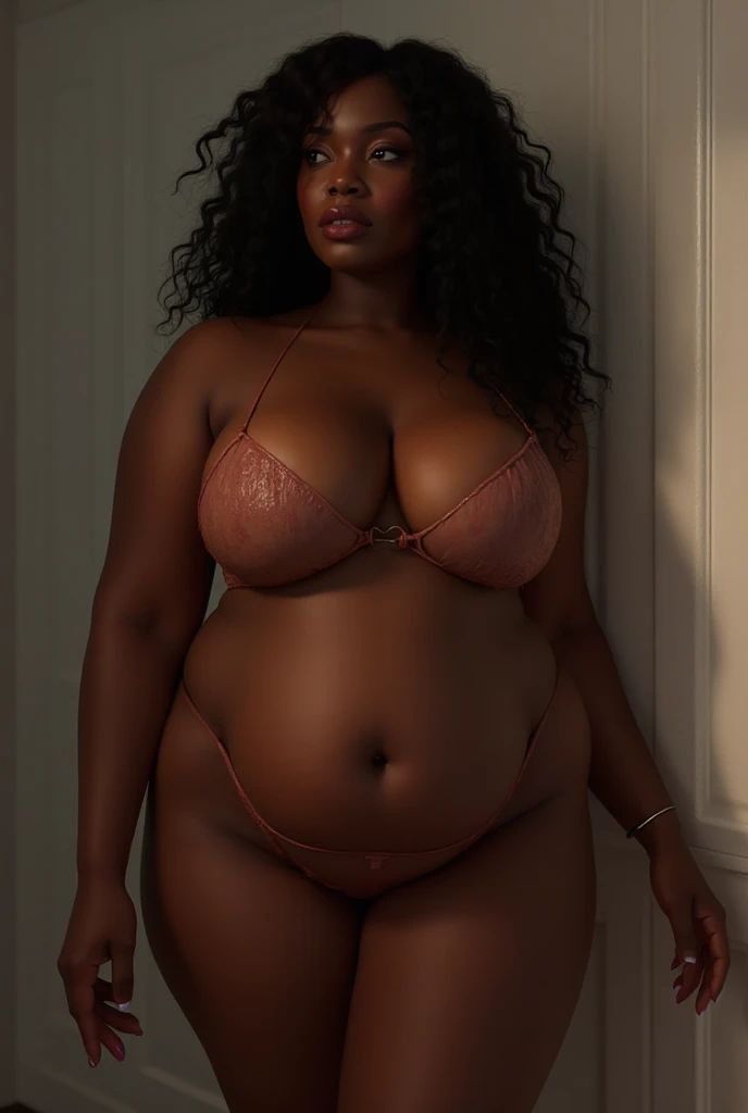 (ultra high definition), (ultra high definition), (full sharpness), (maximum quality), (Cinematic), (8k), (very black Girl), ((very tall girl), ((chubby)), ((extremely beautiful)), (alone), ((full body)), (ultra detailed face), (ultra detailed eyes), (ultra realist eyes), (perfect body), (delicate hands), (very detailed hands), (studio lighting), ((front view)), (very sexy), (malicious smile), (soft skin), (very insinuating), ((perky butt)), (((wearing shorts and t-shirt))), ((ultra wide hips)), (very thick thighs), ((very thin waist)), (very small breasts), (very big ass), (natural skin), (unique), (totally realistic), (very hot), (very fat ass), (very wide ass), (so sweet), temptation), (very wide pubis), (broad bones), (very round ass), ((no belly)), ((flat belly))