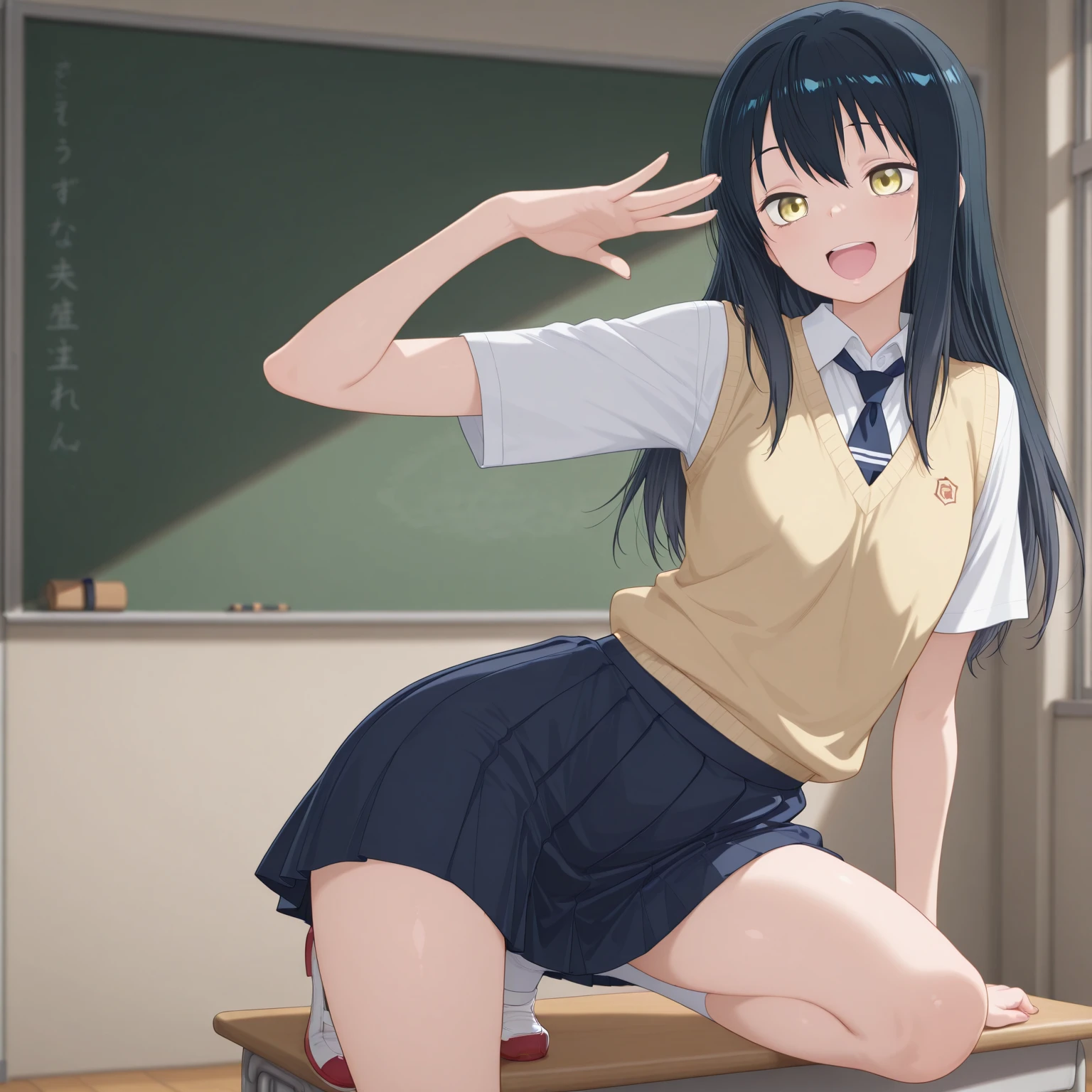 girl,primary school student,black hair,small breasts,low length,blush,embarrassing,troubled face,Completely naked,nude,spread legs,female organ,crotch opening,Live venue