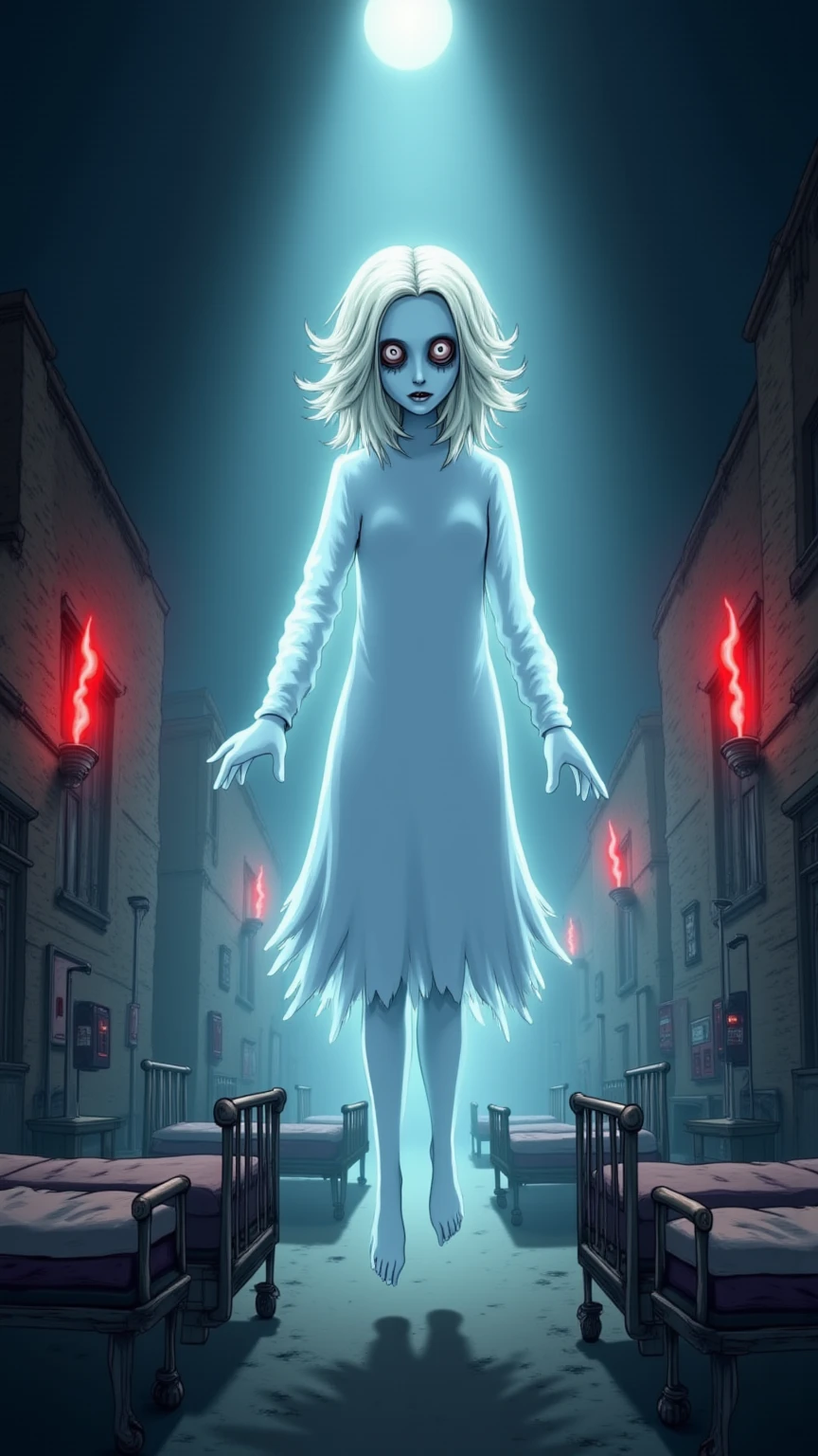 grotesque horror anime, nightmare,face twisted with horror, morning, blue sky, clouds, architecture, "at the forgotten Anomaly"<lora:EnvySleepParalysisXL01:1><lora:EnvyEnhanceXL01:1>