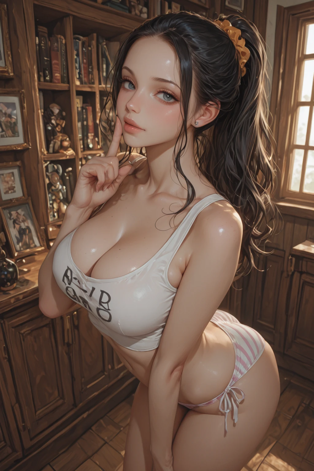 best quality,masterpiece,highres,original,extremely detailed wallpaper,perfect lighting,extremely detailed CG,<lora:add_detail:0.3>,perfect_photography.txt,
<lora:CLOTH+SlingshotSwimsuit_1:0.7>,Slingshot Swimsuit,sl1ngsh07,