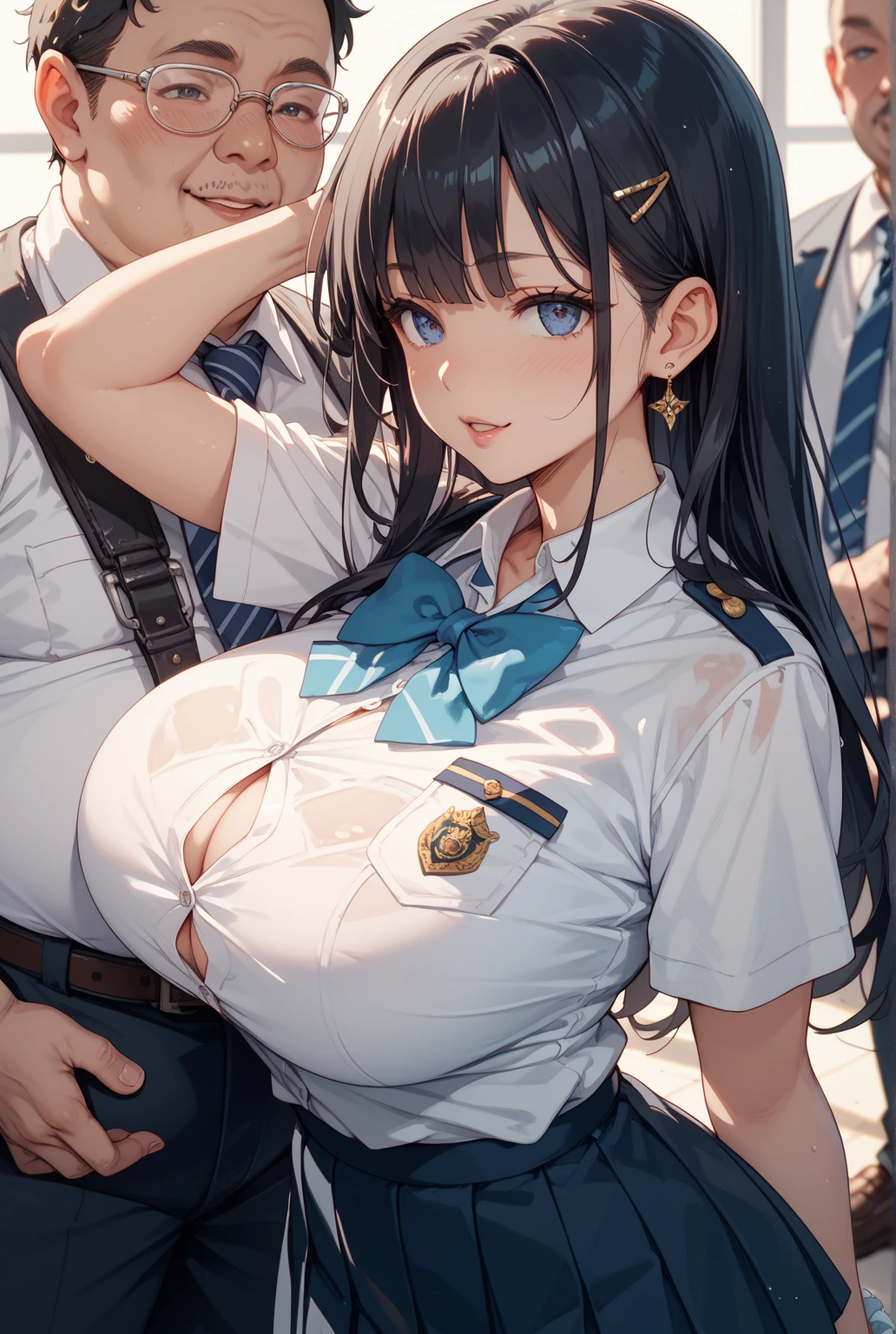 (masterpiece), (best quality), (pixiv), beautiful 1milf,
salute, shirt_lift,
huge_breasts, military_uniform,
facing_viewer, big_grin,
(extremely detailed CG unity 8k wallpaper), intricate, best lighting, outdoors,
(nipples:0.8),
(pregnant:0.85),
tight_ crotchless, pussy_juice, cum_in_pussy,
<lora:SLPP:0.4>, <lora:CrotchlessPants:0.4>,
(bodywriting:1.2), <lora:toiletGirl:0.4>, <lyco:pregnant_belly:0.5>
