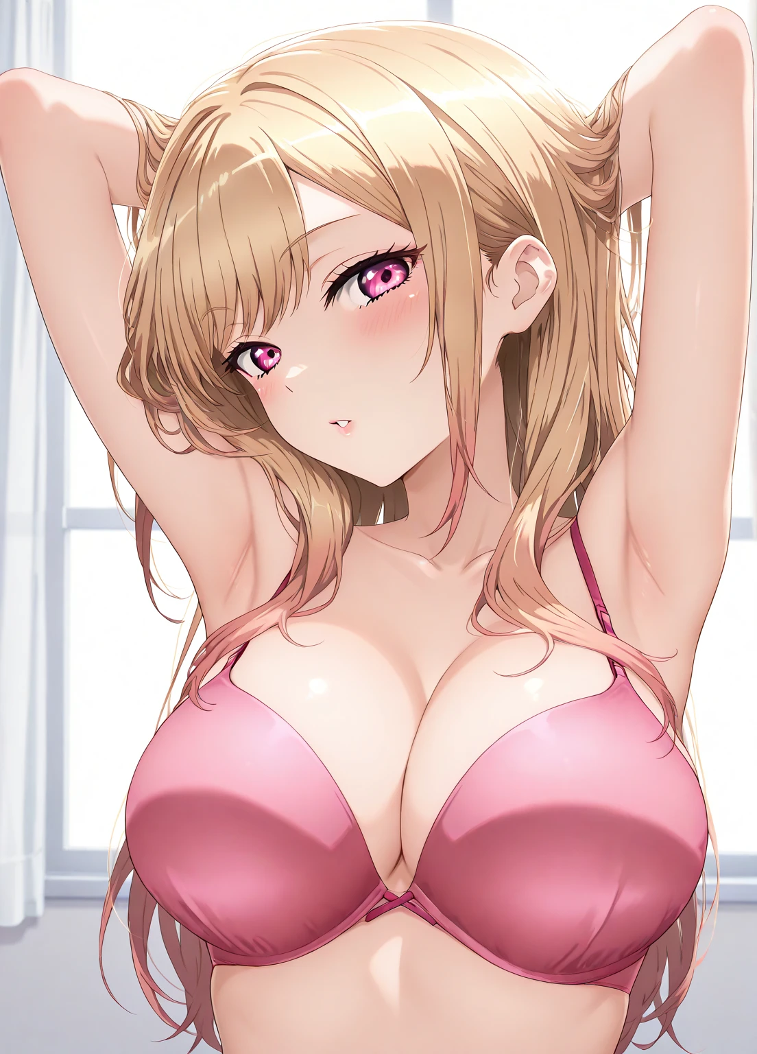 purple bra, door