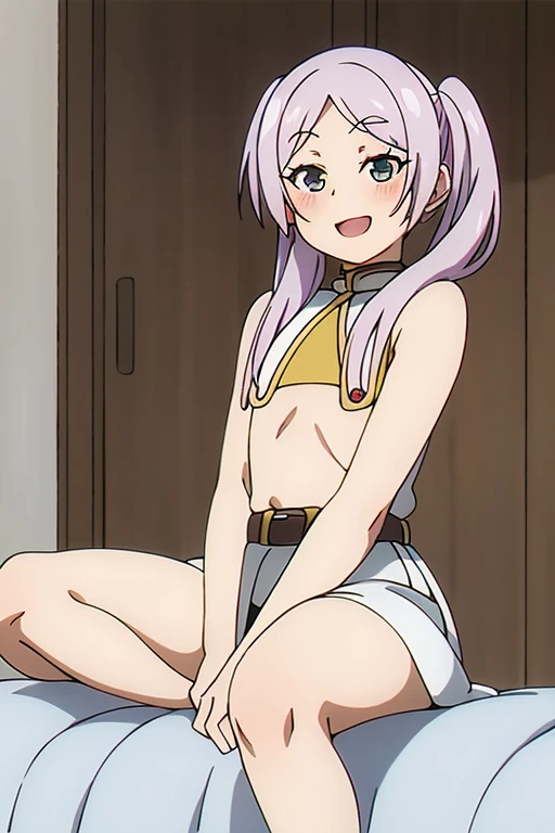((Highest quality)), ((masterpiece)), (be familiar with), Perfect Face, indoor, Bedroom, Watching the audience,
One woman, Frielen,
Open Mouth, Ecstatic expression, blush, smile,
Small breasts, Flat Chest, Young Girl, Lori, , Girl,
Long Hair, Twin tails,
Fully nude, Nipples exposed, Sex with a man with a big dick, 膣内ejaculation, Semen is taken, Insert a into your, Sex in missionary position, , Leg spread,