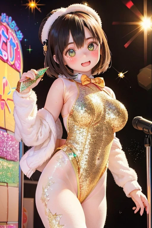 1 woman, alone, 8K, masterpiece,, Masterpiece, 8ก, (big breasts:1.5), Cute face,  , look at the audience., Stationary face , (nipple:1.6), (hairy:1.8), blue panties, 
