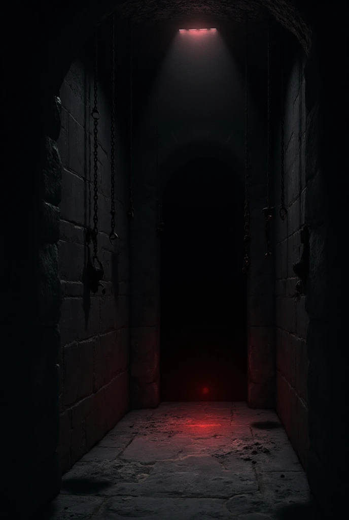 score_9, score_8_up, score_7_up, score_6_up, Break, (High angled view) Break, (Detailed spooky Dungeon:1.4), (cobwebs in background:1.4), (chains hanging on wall:1.3), (dark, spooky dungeon:1.5), (darkness:1.2), Break, Vivid colors, bold outlines, detailed picture, 8KHD, professional photo, Painstakingly detailed,