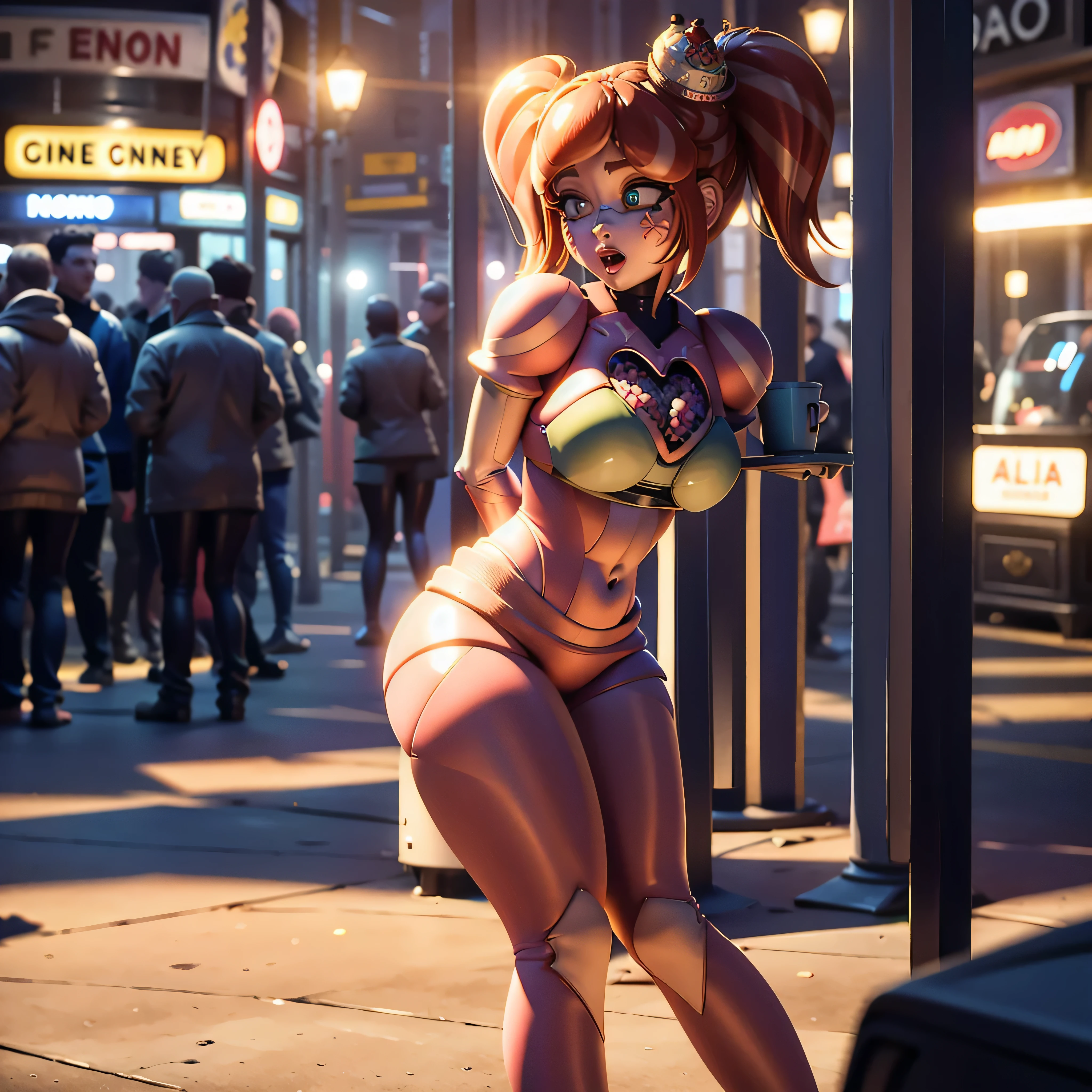 8K,high resolution, Better quality,1 girl,caramel, is, Street, shop light, legs, discovered,open mouth,big breasts, language, Tears, language fuera, saliva, Open eyes, Trail of saliva, Scared, moaning, moaning, language larga, unconscious, bigger thigh , legs muy
abiertas ,language, breasts, thighs out, head on, She turns around looking at the viewer, glutes from outside, She puts on some leggings, ella se empieza abrirse de legs y muslos, to the ground,