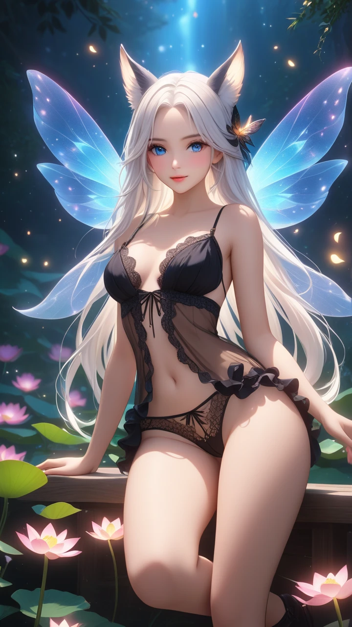 A seductive fairy, enchanted forest, magical
