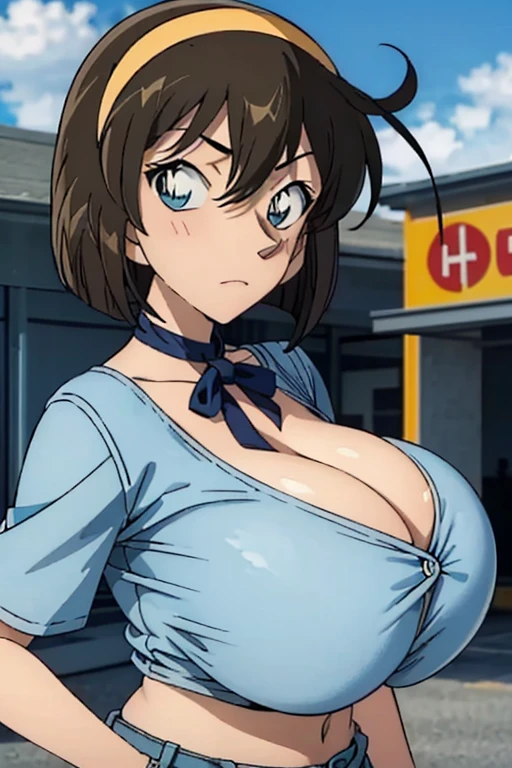 Erina_Prodigy, blonde hair, long hair, purple eyes, curvy, anatomically correct, heavy breathing, huge breasts, muscular female, (shaded face:1.2), hollow eyes, purple eyes, looking at viewer, heavy breathing, angry, closed mouth, huge breasts, sweating, 1girl, breasts, cleavage, solo, pantyhose, mole, large_breasts, looking_at_viewer, choker, hands_in_pockets, underwear, mole_on_breast, bare_shoulders, outdoors, thigh_strap, collarbone, jewelry, earrings, black_legwear, "Photorealistic, Hyperrealistic, Hyperdetailed, analog style, soft lighting, subsurface scattering, realistic, heavy shadow, masterpiece, best quality, ultra realistic, 8k, golden ratio, Intricate, High Detail, film photography, soft focus"