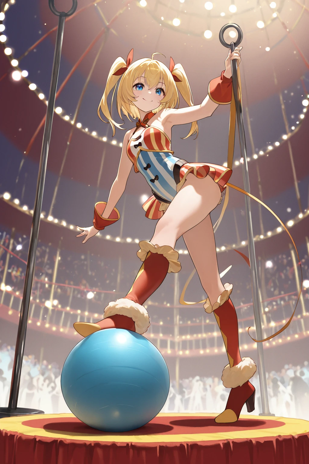 (masterpiece), (highest quality), (figure), (Very detailed), (High resolution), (8k), Perfect Anatomy, Disorganized, One Girl, (Kagamine_Also), (Vocaloid), short hair, Hair Clip, blush, (blonde), very cute girl, small, young, delicate, Attention to girls, cute, she, smile, Best moment, , blue eyes, Bright Eyes, Vivid eyes, cute, Are standing, Thighs, Waistline, Being spoiled, Innocent, i love you, Love Viewer, Beautiful Skin, Beautiful body, cute face, delicate arms, Boyfriend's gaze, Vivid eyes, Neat, barefoot, Looking up, blush, Sensual, Provocative, whole body, Seductive, Detailed skin texture, Intricate details, Very detailedな顔, Beautiful Eyes, heart, luxury casino, night, Playboy Bunny, Red Bunny Suit, Rabbit ears head dress, Red High Heels,