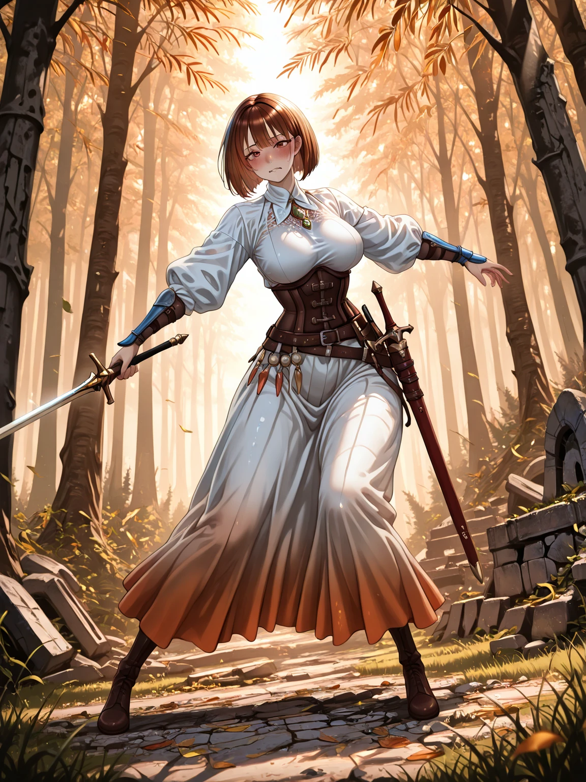 dark_forest, tomb,graveyard, 12 years old, sad, looking_down, sunlight, light_rays,
<lora:trucyWrightAceAttorney_v10:1>, 1girl, solo, outdoors, full_body, wide_shot,, (masterpiece:1.2), (best_quality:1.2), (ultra_detailed:1.3), 8k, extremely_clear, realism, (ultrarealistic:1.3),