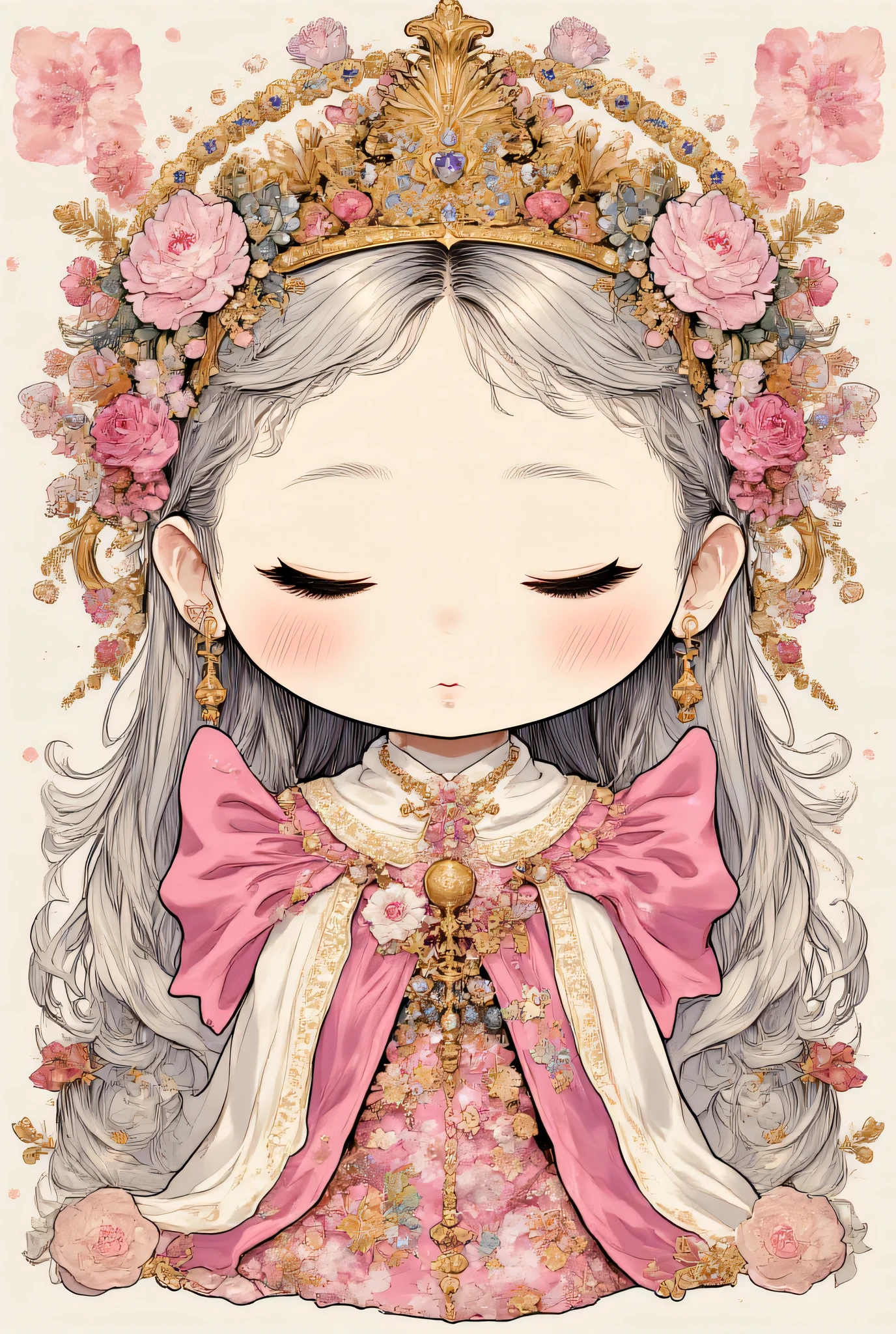 niji,Colorful portraits,(exquisite, beautiful, very detailed, masterpiece, high resolution,high quality,high resolution),  Hello Kitty、Bodybuilder Kitty、日焼けした肌に赤いビキニがbeautiful、Physique's pose、amazing raised muscles、Soft and thin lines,A design concept illustration showing the entire antique part of a beautiful dress in vivid pastel colors