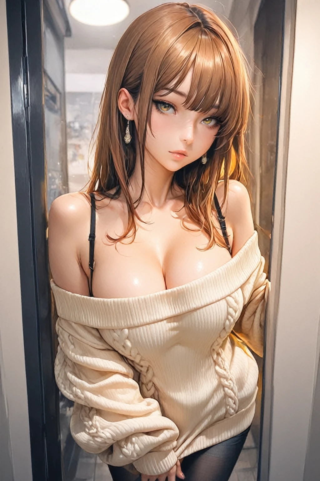 (random ???? pose),(Thin type:1.8),(???????????),(random hairstyle),(Highest image quality,(8k),ultra-realistic,best quality, high quality, high definition, high quality texture,high detail,beautiful detailed,fine detailed,extremely detailed cg,detailed texture,a realistic representation of the face,masterpiece,Sense of presence),sweater,tight mini skirt,stockings,Engineer boot