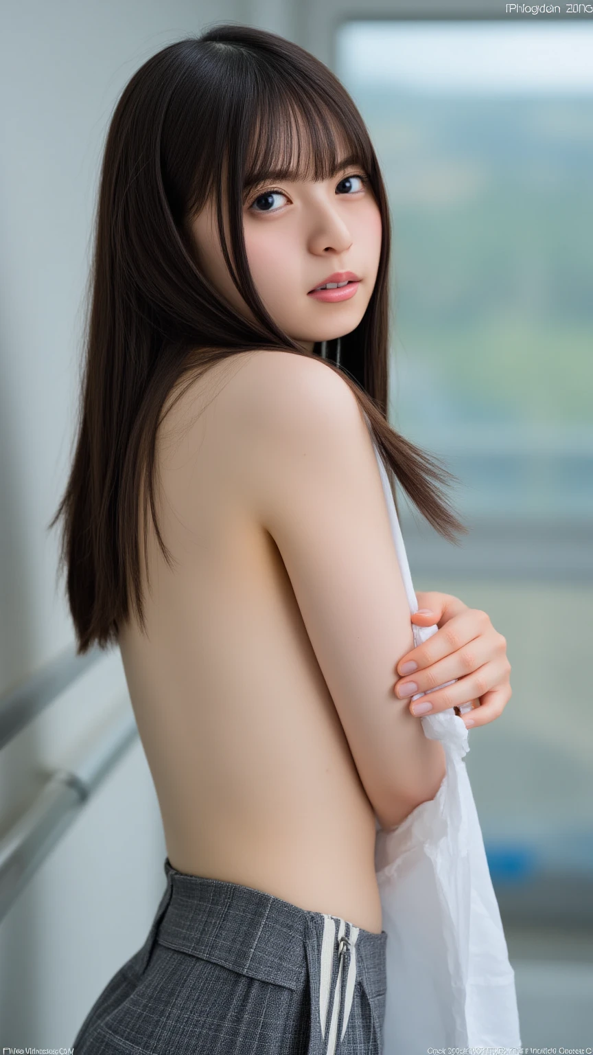 Young Japanese Woman,20th Generation, White Background, Simple background, White brown hair, thin, 4K, in 8K, high quality, beauty, Beautiful Eyes, simple, High resolution,1 person,Beautiful Skins,Beautiful Skin,Winters dressed,Winters,Temptation Pose、Tears and confusion、Breasts are beautiful、For plump, moisturized skin、All naked、naked、Nude Actress、Nude Model、Her embarrassed expression as she begs for sex is cute、Very cute face, Very beautiful face, Very childish face