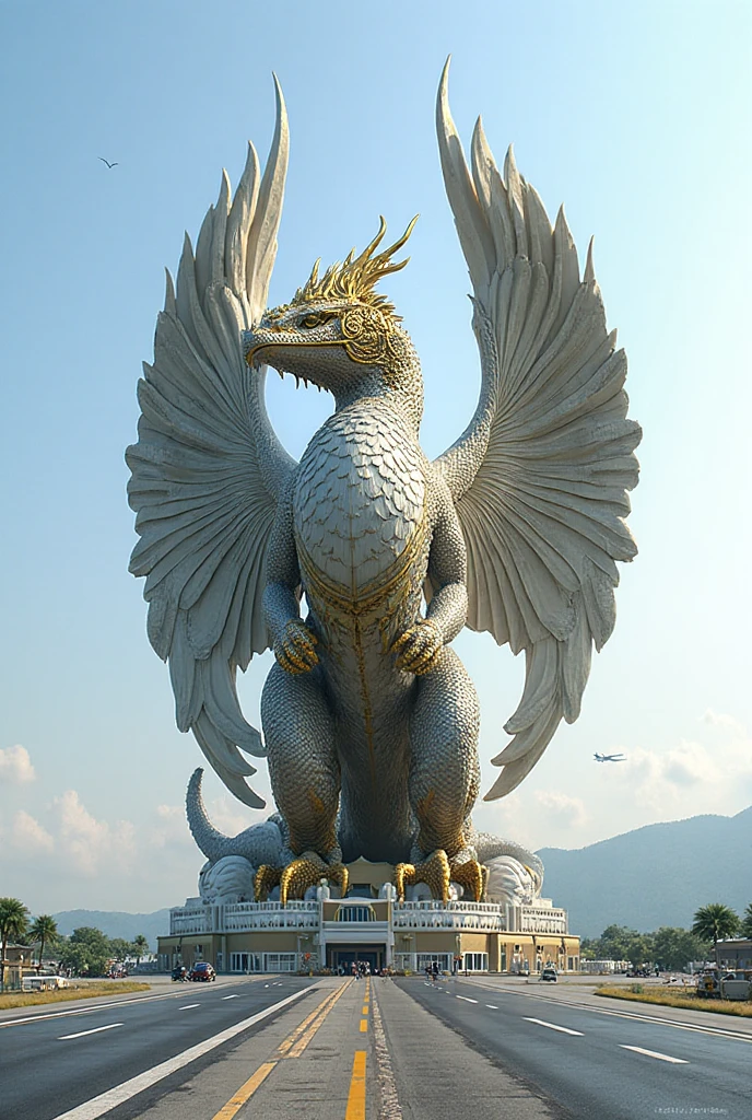 photo of a dragon, a dragon as a (white_statue,stone_statue:1.3), wearing armor, on a pedestal, modelshoot style, photo of the most beautiful artwork in the world, High Detail, Sharp focus,in the middle of a square, full body, (closeup), <lora:stone_statue:0.5>