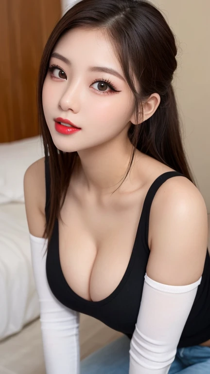 (8k, RAW photo, best quality, masterpiece:1.2), (realistic, photo-realistic:1.37), illustration, an extremely delicate and beautiful, perfect female body, extremely detailed, photography, 8k, Amazing, finely detail, beautiful detailed eyes, best quality, ultra high res, huge boobs, slim waist, thin thighs, thin legs,
1girl, 1boy, ((a girl having sex, getting fucked)), ((penis)), ball sack, testicle, thrusting, ((girl on top of men)), sex, intercourse, getting fucked, NSFW,
(wearing black pantyhose bare, intricate choker necklace, intricate earrings, high heels),
light brown medium wavy hair, looking at viewer, pov, wide shot, bent over:1.5, head down
ulzzang-6500-v1.1:0.9 , <lora:realisticVaginasGod_sdVSGp1S:0.2>
