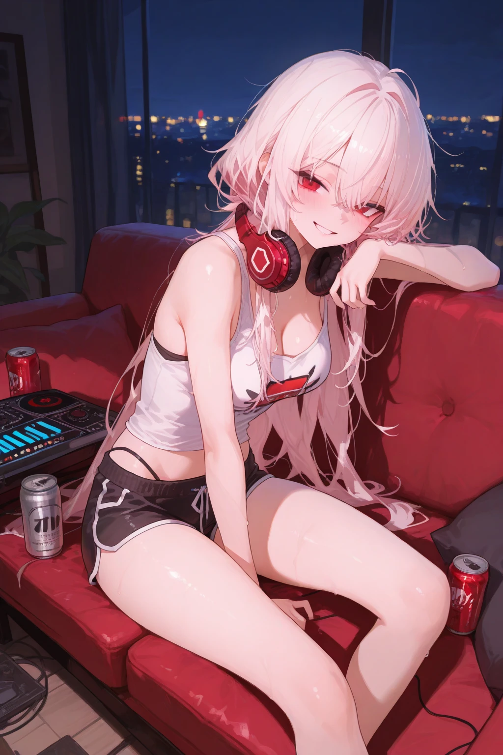 {{{{{{ohogao,ahegao}}}}},clitoris,pussy,boyfriend,electric massager,Drool,Hitachi Magic Wand,vibrator,denma,hitachi,gaming chair,female masturbation,electronic massager,hard orgasm,spasm,1girl,♡,sex,nsfw,black tracksuit,bukkake,wavy hair,long hair,{ahegao},white hair,facial,empty eyes,magnificent,breasts,red eyes white hair girl,extasy,sex toy,undressing,barefoot,bareleg,{{trembling effect motion lines}}
