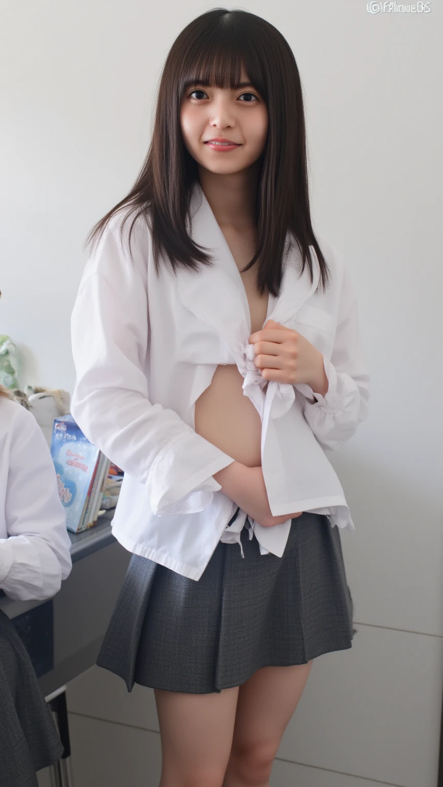 An 8-year-old daughter wearing pink pajamas is held by her 30-year-old father.....................//A father unbuttoning his daughter。Father massaging her breasts with his hands　reveals the chest, Image of my father groping my breasts...(((( Small, Flat, Small))))/Open the crotch