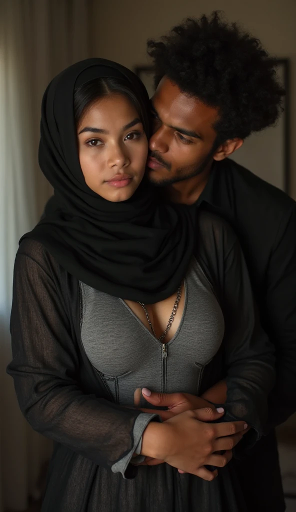 Black muslim man making love with hindu girl