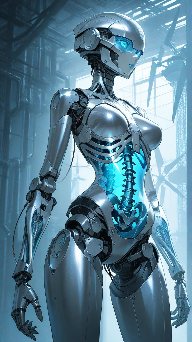 1mechanical girl,((ultra realistic details)), portrait, global illumination, shadows, octane render, 8k, ultra sharp,metal,intricate, ornaments detailed, cold colors, egypician detail, highly intricate details, realistic light, trending on cgsociety, glowing eyes, facing the camera, neon details, mechanical limbs, mechanical vertebra attaching to back,mechanical cervial attaching to neck,sitting,wires and cables connecting to head, gigantic breasts, cleavage, bursting breasts, brunette hair, wide angle, huge ass, worm monster with a lot of teeth swallowing woman's head, abstract art, pixel art