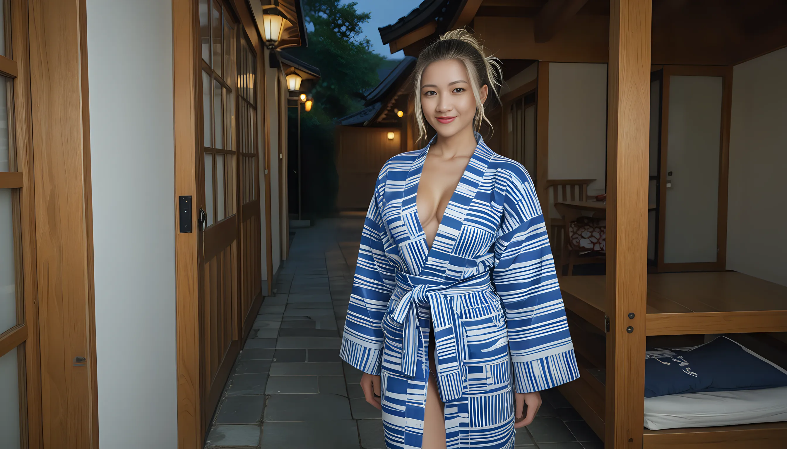 ((FULL BODY SHOT 1.2)), (The girl is Shakira 1.2, 20 year old girl 1.2, seductive look 1.2), (Shakira is a geisha 1.2, traditional Japanese geisha outfit 1.2, wearing a flowery Japanese kimono 1.2, Japanese geisha hair style 1.2, shoulder length hair 1.2), (very sexy Latina woman 1.2, perfect curves 1.2, alluring figure 1.2, nice breasts 1.2), (standing with legs open 1.2, sexually seductive pose 1.2), (masterpiece, best quality:1.2), 1girl, solo, (best quality,4k,8k,high resolution,masterpiece:1.2), realistic (1.37) girl, (hyper realistic 1.2), (highly detailed face 1.2, Detailed facial features 1.2), (set in a traditional Japanese brothel 1.2, Japanese spa 1.2, cherry blossoms 1.2, Japanese hot spring 1.2, cinematic lighting 1.2, highly detailed background 1.2)