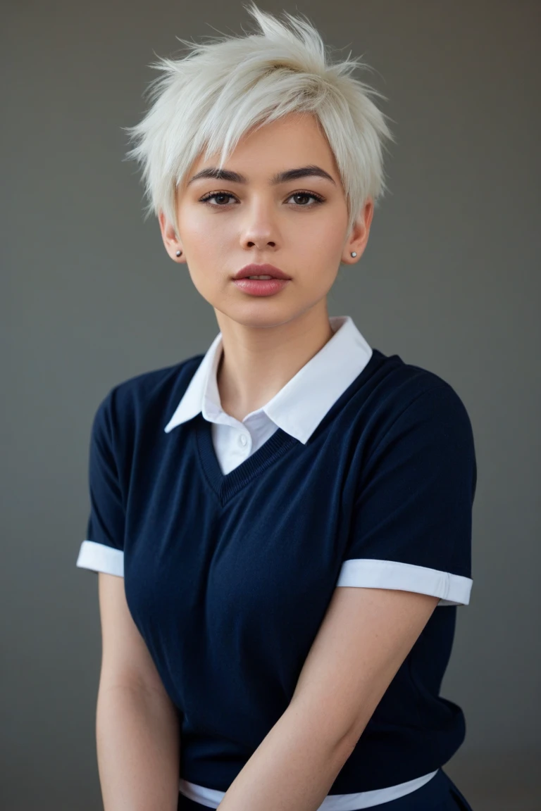 LisaEckhart, woman, portrait, realistic, white hair, shirt, pants, cinematic, smile,
<lora:LisaEckhartSD_v3:1>