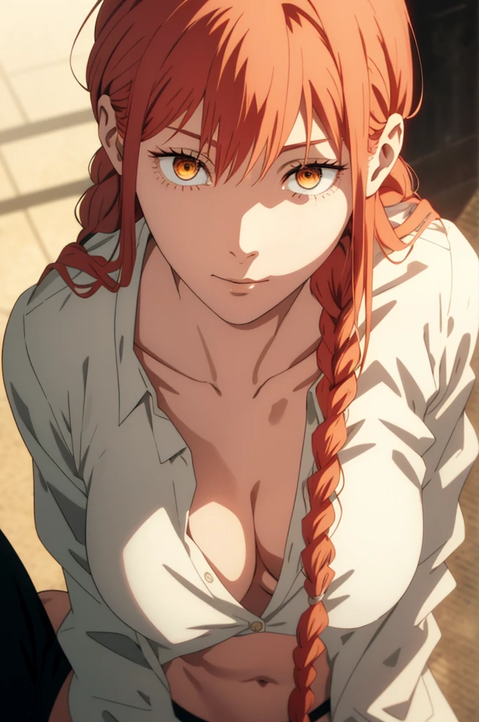 Makima, beautiful girl, braided ponytail hair, red hair, ????, ?????, slim, tall, ????, ?????????????, ???????????, big ?????, half body, upper body, smile, ((big ?????, ???????????, ?????????????)), ????, Makima, beautiful girl, braided ponytail hair, red hair, ????, ?????, slim, tall, ????, ?????????????, ???????????, big ?????, half body, upper body, smile, ((big ?????, ???????????, ?????????????)), ????,