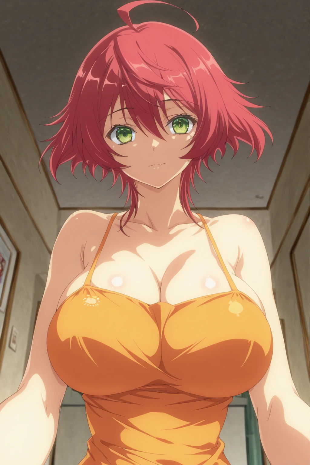 medieval style slingshot costume、expression of emotions、inside the castle、side boob、thin clothes、landscape illustration、Soggy body after taking a shower、pink clothes、Tearnote Yoko, 22 years ago、small breasts、High resolution、T-front pants