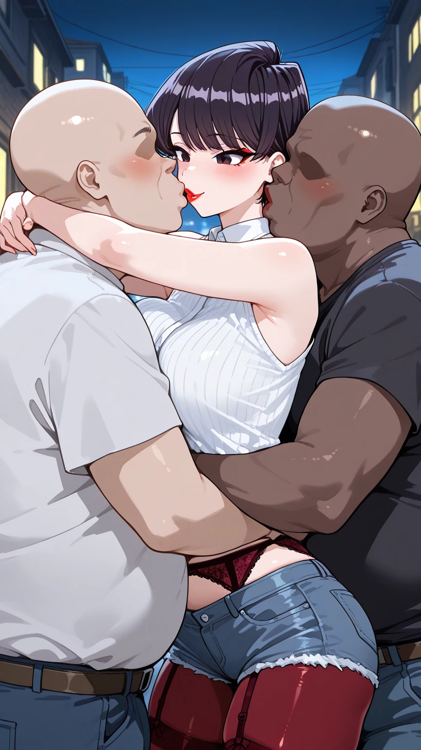 score_9, score_8_up, score_8, 1girl, 18yo  cute perfect face, blonde  eyes, freckles , small breasts, perfect round breasts, fucked by big bald ugly fat man, (rough sex:1.2), giant penis, worried look on face, crying, orgasm, passionate sex, pressed from behind, arms tied behind, skimpy sexy clothes, showing lots of skin, shirt pulled up over breasts, exposed breasts, prone bone, skimpy clothes, small perfectly round breasts, petite body, (size difference:1.2), full body shot, petite body, 1boy, (giant penis), arched back, , big body male, fat male, (ugly male:1.2), hairy male, speedlines, sound effects, (( girl has huge breasts with puffy nipples,))  setting is narrow alley, looking down on action
