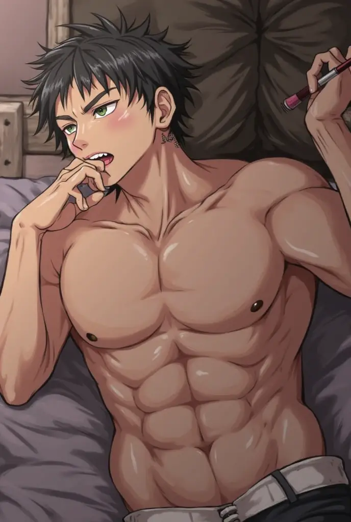 missonary pov anal,penis,lying,navel,nude,thigh grab,
pillow,bed,nude,
muscular,yaoi,topless male,
abs,
<lora:9.19anal1.1:0.95>,