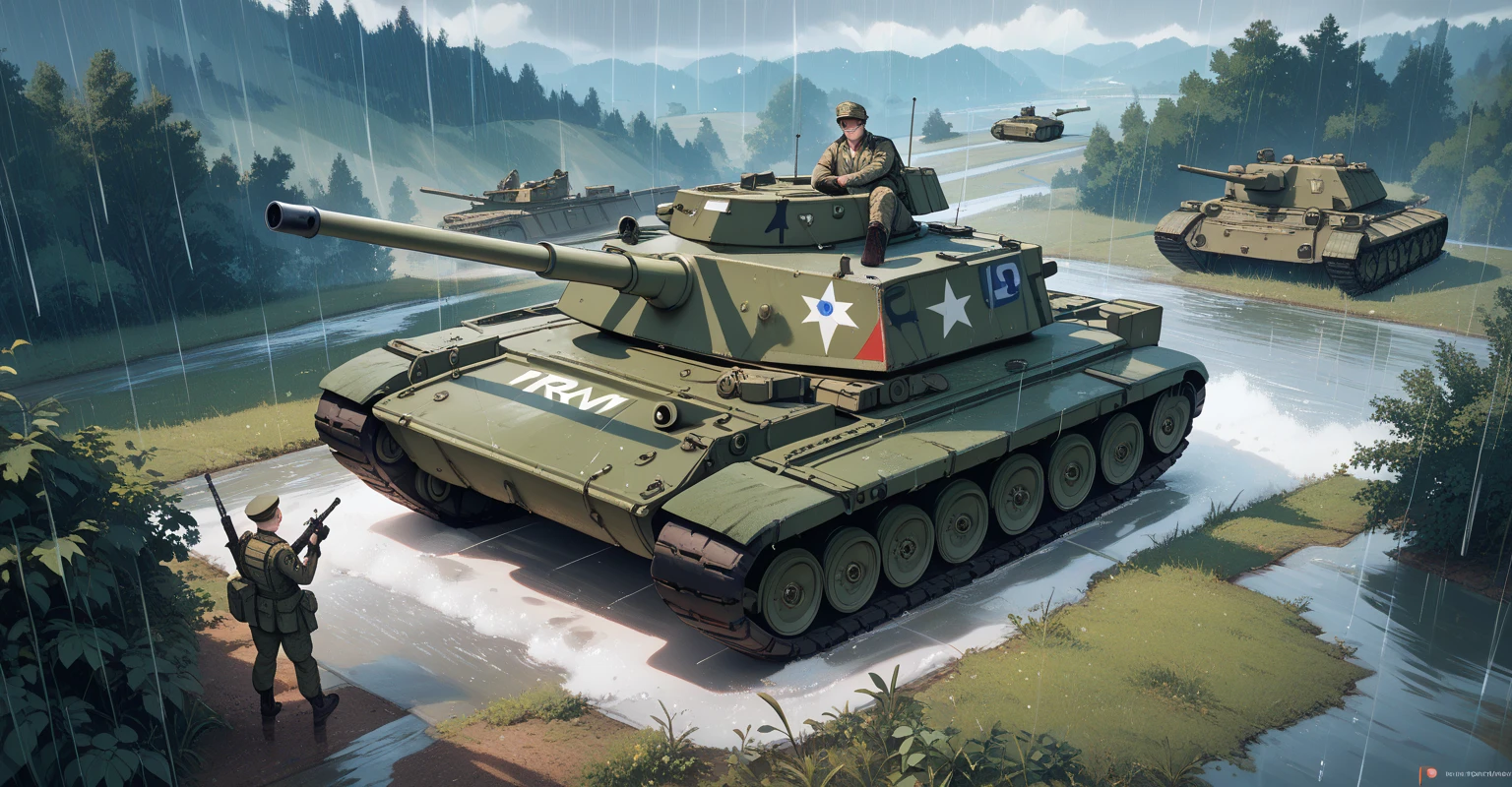 <lora:icon01_:0.7> tank, cartoon, illustration