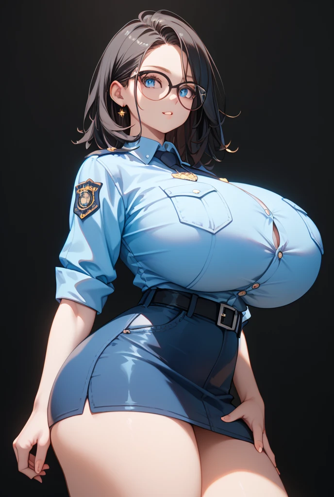 1girl, masterpiece, best quality,huge breasts, <lora:cattleyav2-10:0.8>,cattleyav2, (police uniform, policewoman, police hat:1.4)