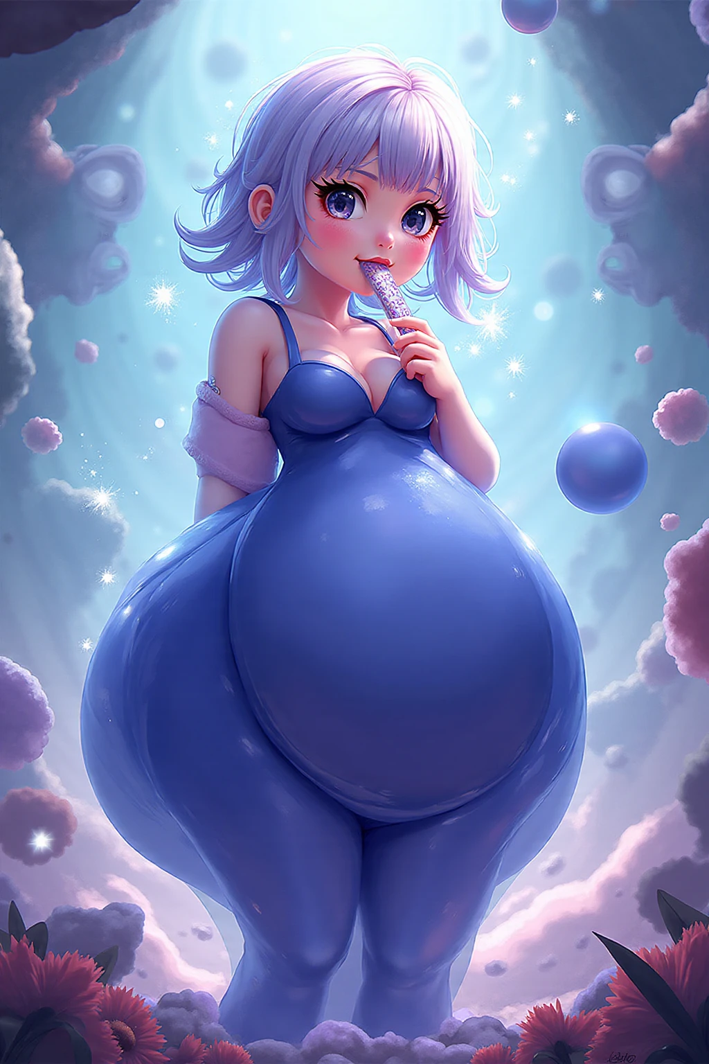 score_9, score_8_up, score_7_up, score_6_up, BREAK
<lora:PulenKompot-Fellatrix Style-PonyXL:1> fellatrix <lora:PulenKompot-TsvetnaXL:1> tsvetna, 1girl, mature female, milf, long hair, multicolored hair, black hair, pink hair, cyan hair, blue eyes, curvy, small breasts, thick thighs, wide hips, body freckles, freckles