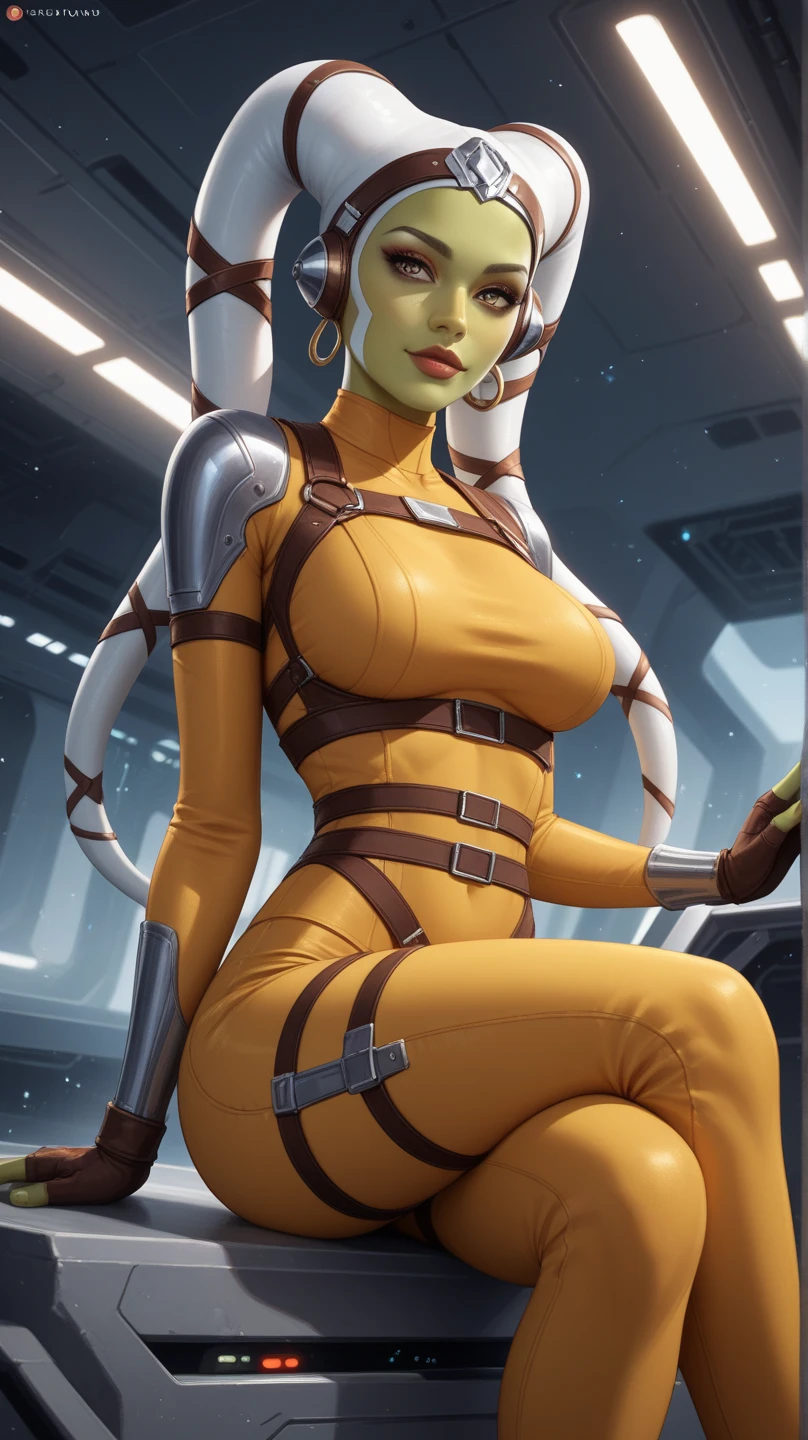 1girl, huge ???? Twi'lek, busty, masterpiece, best quality, highly detailed, award winning, high definition, ((green skin), twi'lek), ((???????))), panties), ((busty), slender body, thin, slim ???? body, slim waist, (((huge ?????, ????????????)))), Imperial starship, Star Wars, futuristic bedroom, ???? big ????