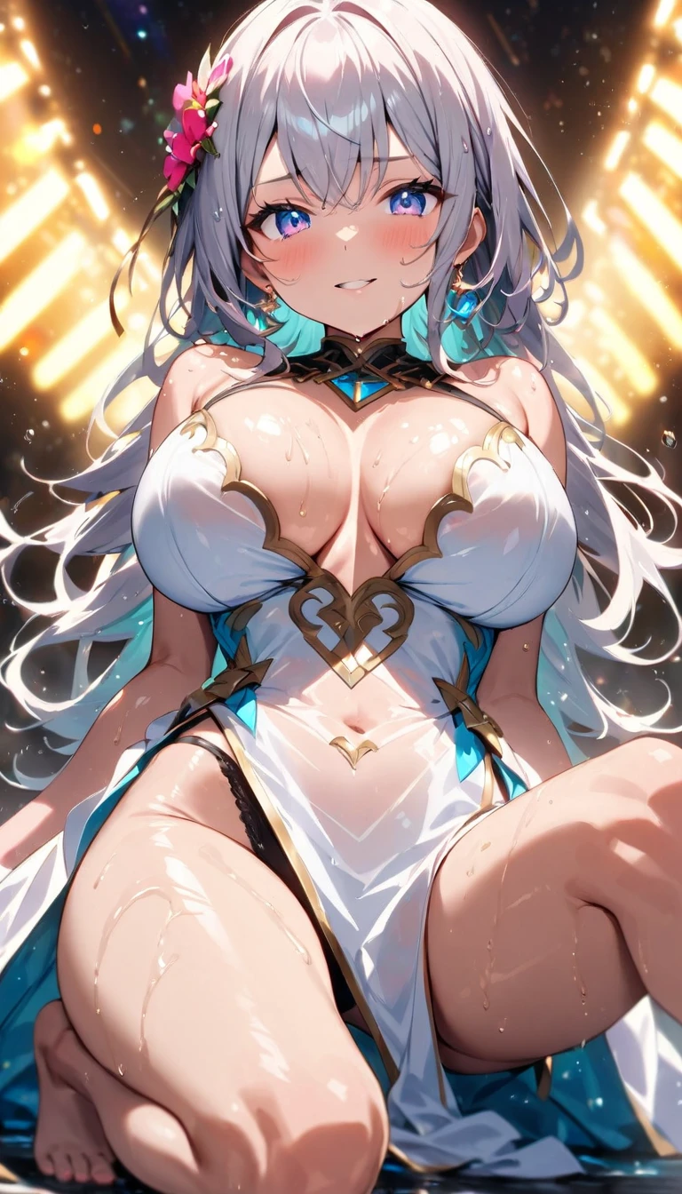 <lora:e7 Belian:0.7> e7 Belian, (nsfw, showing nipples, bare breasts),
(masterpiece), best quality, highres, 4k, 8k, Detailed Illustration, intricate detail, cinematic lighting, amazing quality, 1girl, fit female, amazing shading, soft lighting, facing camera, perfect eyes