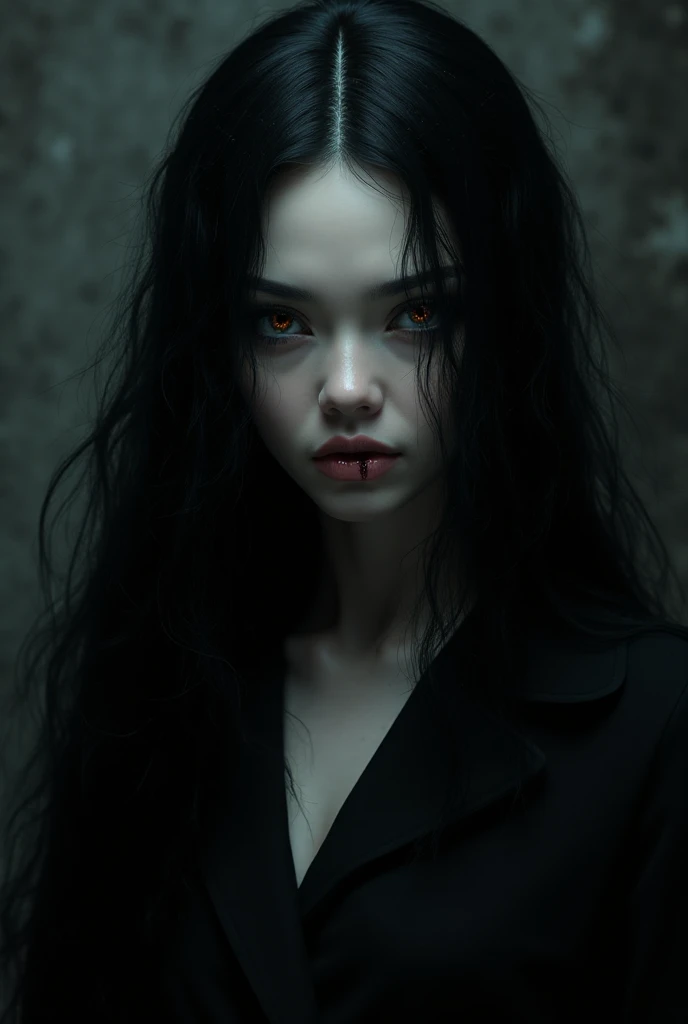 Lilitha has an appearance that is both charming and frightening at the same time.. your face is delicate, but your eyes are two deep shadows, no pupils, that seem to consume the light. She has long black hair that floats like living smoke.. your skin is pale, like marble, and their clothes are made of undulating shadows, always changing shape, as if they were part of the void itself.
Your hands are delicate, but his fingers extend into long dark claws, that can cross any barrier between the worlds of the living and the dead. When walking, Lilitha doesn't make noise, your footprints are non-existent, and her presence is just felt like a shiver down the spine.