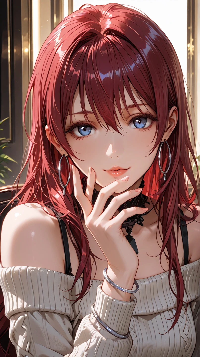 top-quality、tmasterpiece、Very high resolution、super high image quality、High-quality pixels)、perfect eyes, perfect face, perfect body figure，solo，8K, large breast，(Detailed description of hair), (Detailed description of face),(Detailed description of body), fair and clear skin, matchless beauty, long legged, red hair details expressed, The details have been upgraded，opaque purple eyeball color, horns, bangs, hair_between_eyes, cleavage, demon_horns,  neck，cowboy shot，tall，sailor costume,