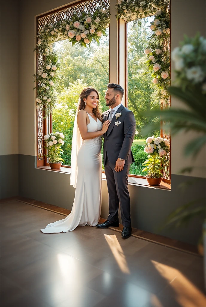 Wedding couple front view