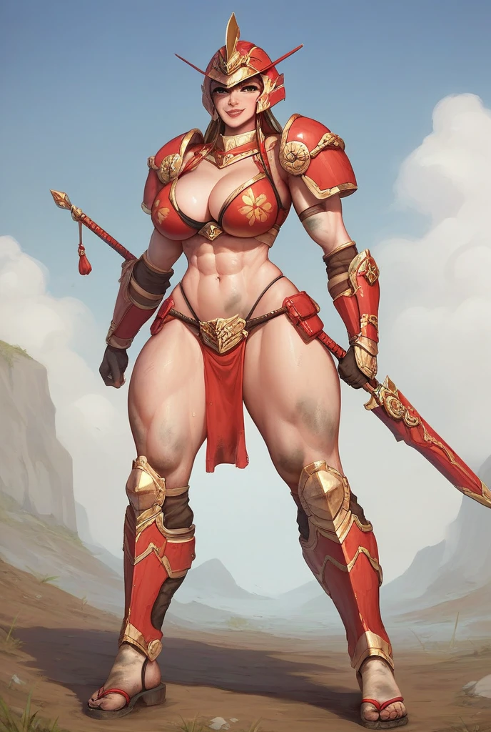 (high resolution, pixel perfect, realistic, gorgeous illustrations), (hyper quality, muste piece, etheric: 1.4), (((1girl))), ((((black skin)))), clothed, (((((((Buttlift))))))), (((((((stand,open legs))))))), tattoo, mature woman, cool atmosphere, black hair, ((((very long hair)))), ((Exquisite face)), (angry), ((yellow eyes)), (((((((muscular))))))), ((thick thighs)), (((wide ))), (( that are about to burst)), fighter, (((woman))), ((((wh_chi_armor)))),  ((loincloth)), ((((loincloth)))), (shiny skin), ((((gleaming skin)))), (((sweat))), simple background,