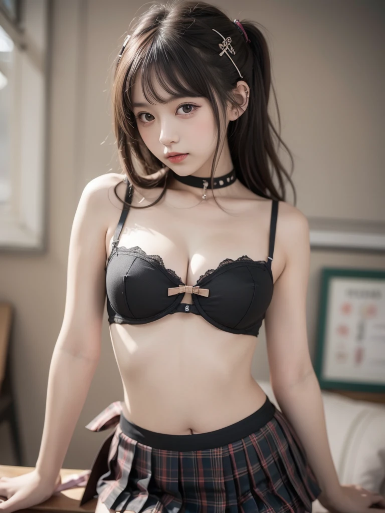 (Best Quality,4K,High resolution:1.2), Ultra-detailed, Realistic portrait, Best Quality
(outside japanese high school),
(passionate scene),((young looking high school girl))
(intense emotion), (carp), (kiss:1.1),
, (open eyes),(innocent look), student clothes、long black hair with large bow、Mini Pleated Skirt、((thigh high stockings)), open mouth, ???????????, ((??????? out)), lingerie, pigtails, thin tiny waist, (visible lean abs), black and pink marching band uniform with bow, having fun, large bow in hair, small body, big brown eyes, big cute smile, cropped shirt, (lingerie), ((full body showing legs)), (inciting look on face), ((large round black rimmed glasses)), (???????????? bed, legs spread), (looking from above and girl looking up), (arched back), ((shirt lifted up, wearing a ???? bra)), (garter belt), ((skirt lifted up, wearing ???? ????????? and garter belt)), (lace, sheer, bows), (dimples on cheeks)