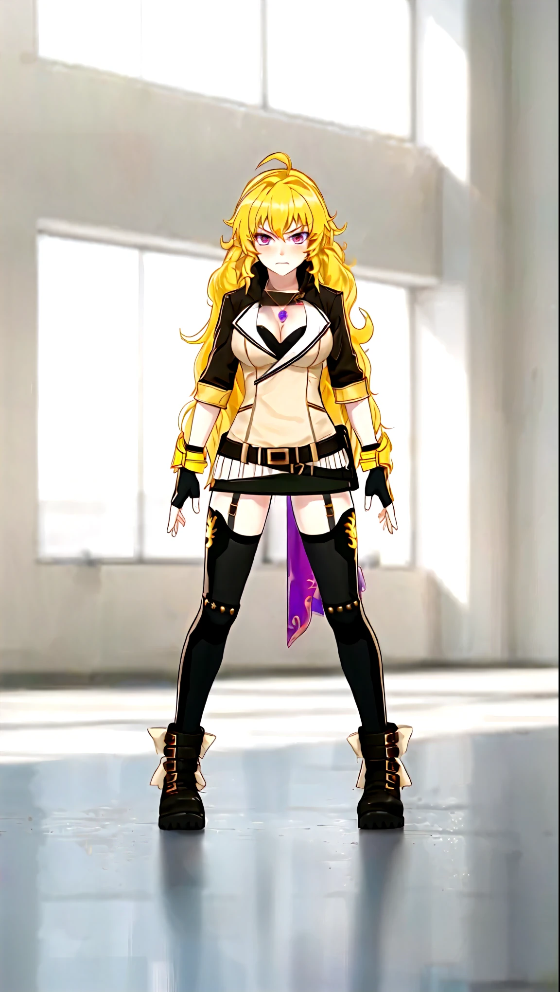 Gold pendand with a purple gem