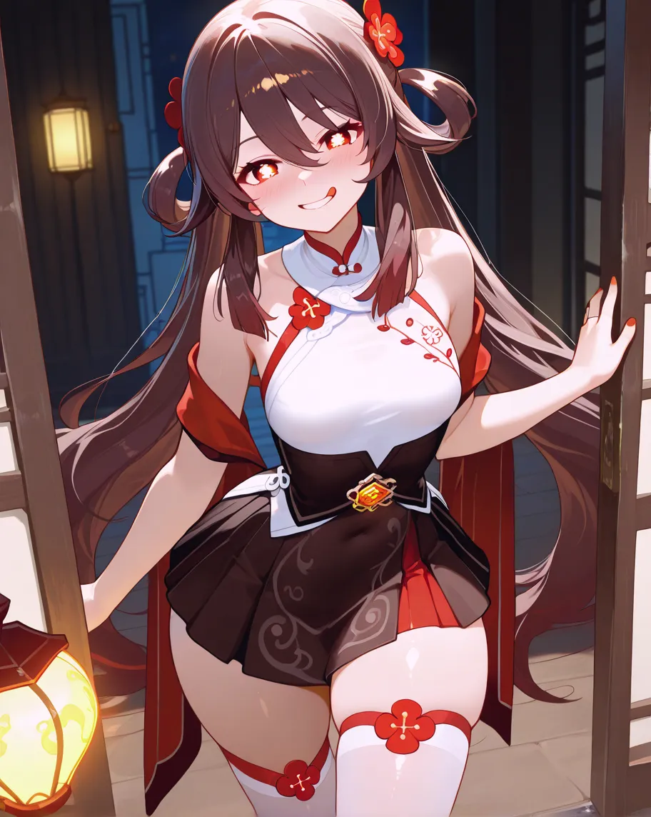 1girl,<lora:face_Yeha:0.7>,long hair,(((half tied hair))),((chinese_knot)),upper body,(hanfu:1.3),bare shoulders,brown hair,large breasts,(retired underwear:1.2),cherry_blossoms,looking at viewer,
BREAK lotus tattoo on the lower abdomen,<lora:lbc_Succubus_lines_v2.0:0.5>,
beautiful detailed sky,night,stars,(red plum blossom),((winter)),(((snowflakes))),((red and white flowers)),(starry sky),(sitting),((colorful)),scenery,lantern,(starfall),
