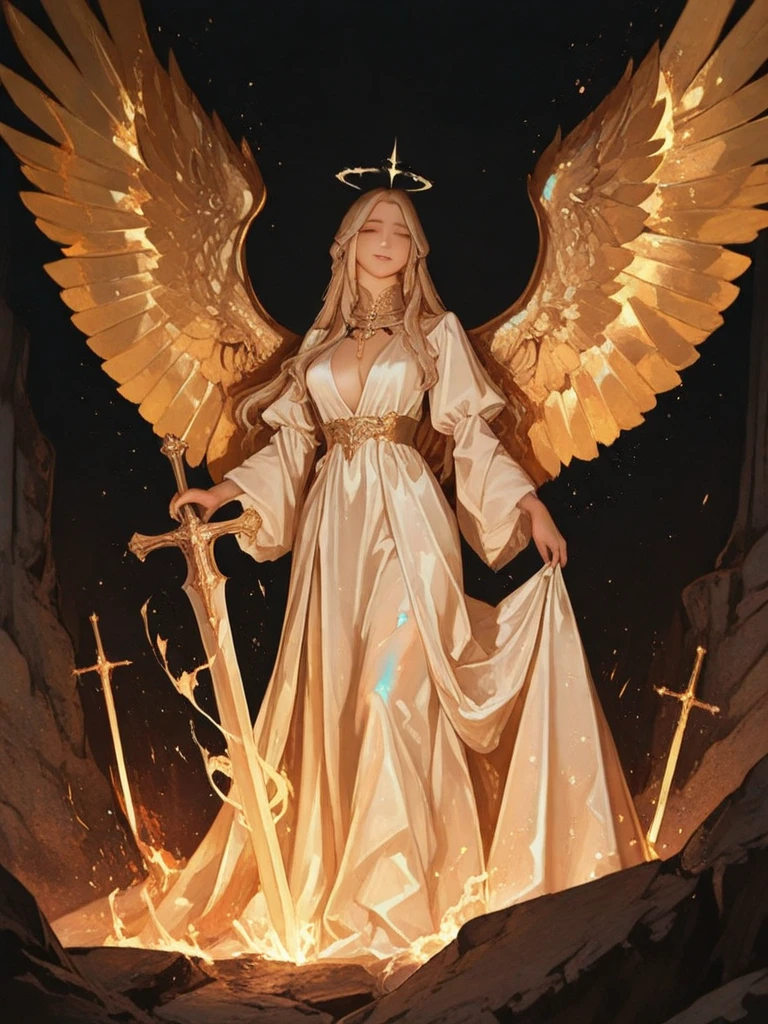 a profestional picutre of iv4n4b4quero , with Slim - A slender and slender body with minimal curves. , 1girl, <lora:angel_20230818185537:0.7>gorgeous golden armor, huge flame great sword, rich background,, film shooting, depth of field, Super visual, (shiny skin:0.7) Super powerful flame angel, glowing eyes,very long hair, floating hair, winged helmet, valkyrie, spread wings, torm clothes, angel, Fortune Teller's Divination: Behavior: The character gazes into a crystal ball or deck of cards, their brow furrowed in concentration. Their hands move with purpose as they interpret the symbols before them, bridging the gap between the mystical and the mundane. , , camera angle from side and cropped legs,
photorealism,unreal 5 daz,perfectly drawed hands,perfectly drawed face,perfect body,extremely detailed artgerm greg rutkowski greg,((ultrasharp)),((masterpiece)),((best quality)),((ultradetailed)),((intricated details)),ultradetailed character,detailed face,intricated face details,<lyco:GoodHands-beta2:1>,extremaly detailed background,perfectly detailed face,character focus,intricated details of face,fFaceDetail <lora:add_detail:0.7> ultra realistic,32k,RAW photo,(high detailed skin:1.2),8k uhd,dslr,soft lighting,high quality,film grain, beautiful and aesthetic,extremely detailed