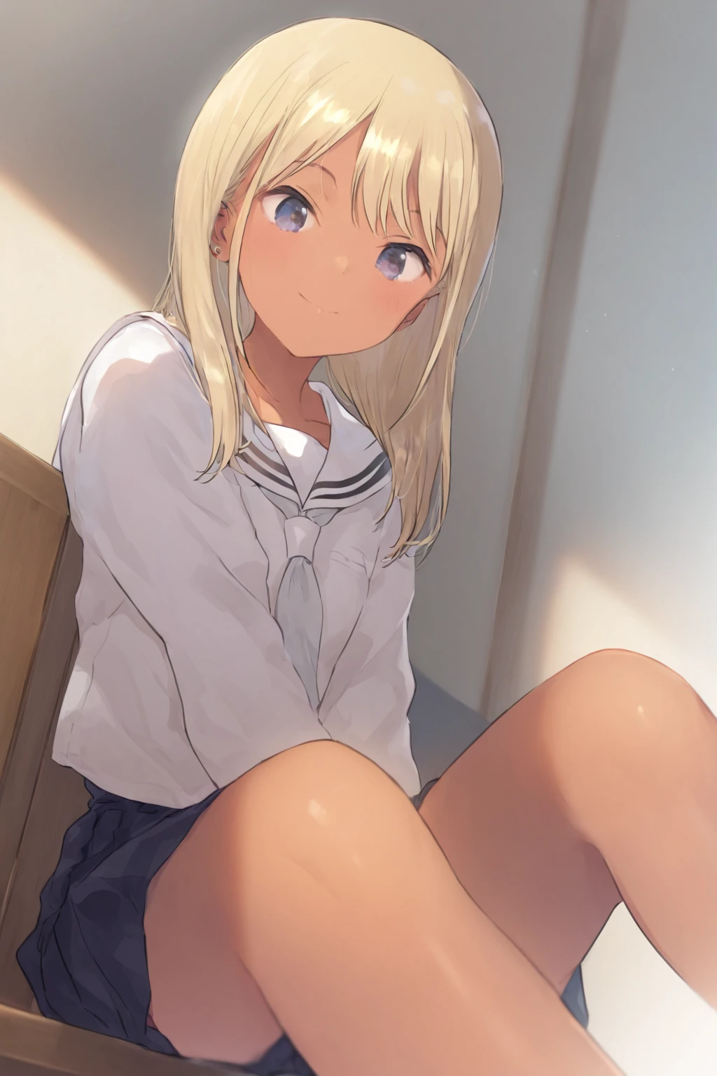 android18, blonde hair,underwear, panties, skirt, white panties, solo, shirt,  innocent act , closed eyes,(((( comfortably seated, innocence )))), brown footwear, short hair, shoes, clothes lift, pleated skirt, skirt lift, white shirt, collared shirt, short sleeves, loafers,  legs, blue skirt, bangs, , legs, single shoe, blush, closed mouth, ((sleeping)), no socks, lips, feet, shirt tucked in, tree, buttons, medium breasts,masterpiece, best quality, Ultra-precise depiction, Ultra-detailed depiction, official art,highres, BREAK, (extremely beautiful face),(high detailed face),beautiful detailed eyes, detailed lashes,(shiny skin), makeup,(blushing face ), BREAK, full body, ((toned slim body)),beautiful , toned , beautiful legs, BREAK, (((nice hands, perfect hands))), ((very beautiful )), BREAK, looking at the viewer, (((background that matches the character's situation and colors))),