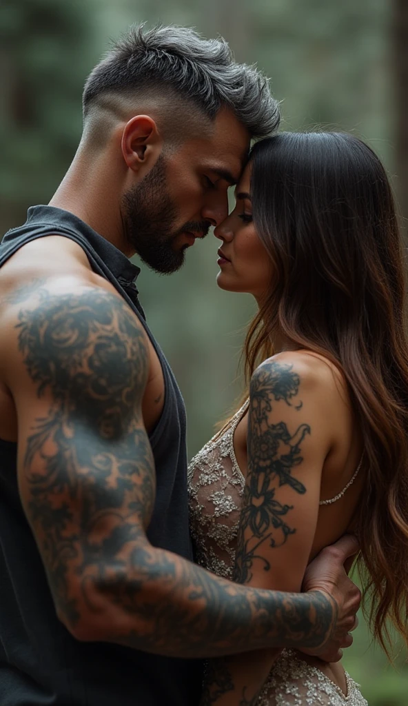 Fullbody standing picture of white skin Handsome  muscular ????? ???? ???? boy is sexing front hug with his girlfriend, ???? wet intercourse, shiny black Spiky hair style, blue eyes, shiny black vinyl vans, red lip, chain, tattoos, ?????, ??? shot, ?????, milking ?????, big ?????, very big ????????, shiny oiled skin, ??????, oversexed, standing at out door.