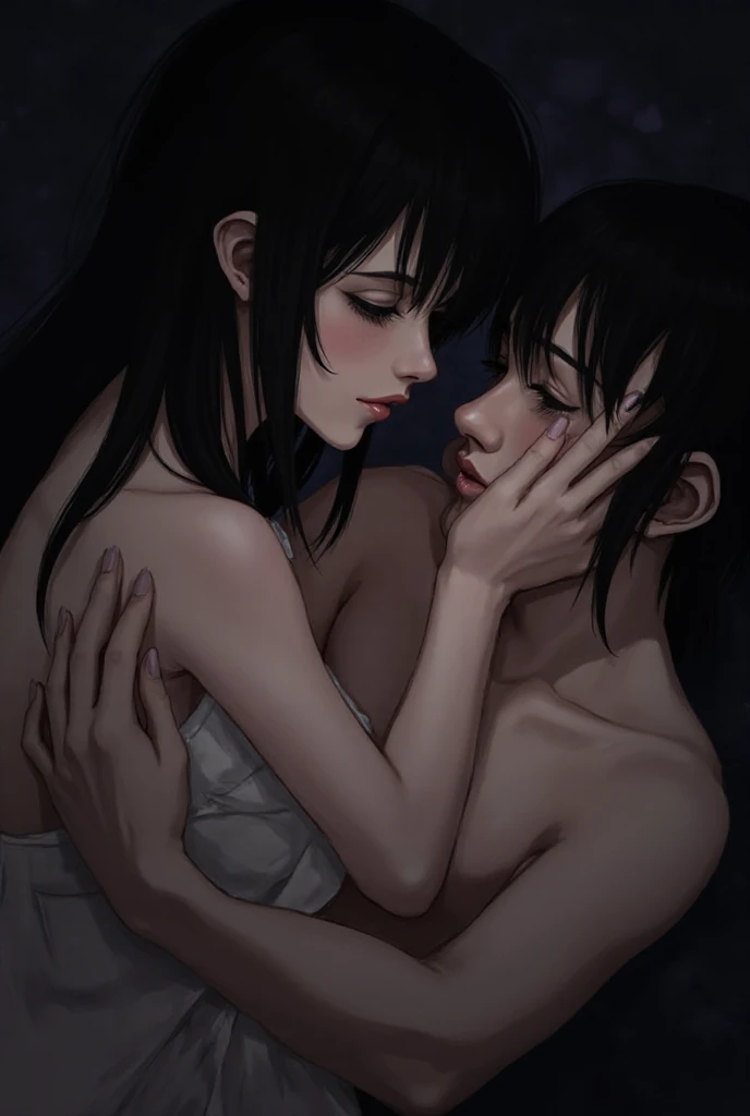 (HD, Sharp, Fractal), short, tinny body, grate breast, Lolita, umamusume, Super Glossy Skin, , sketch 1girl and  1boy, breasts, completely_, cross-section, from_side, object_hug, torso_grab, standing, hetero, , , , , , {smile}, hearts spoken_hearts, spoken_ellipsis