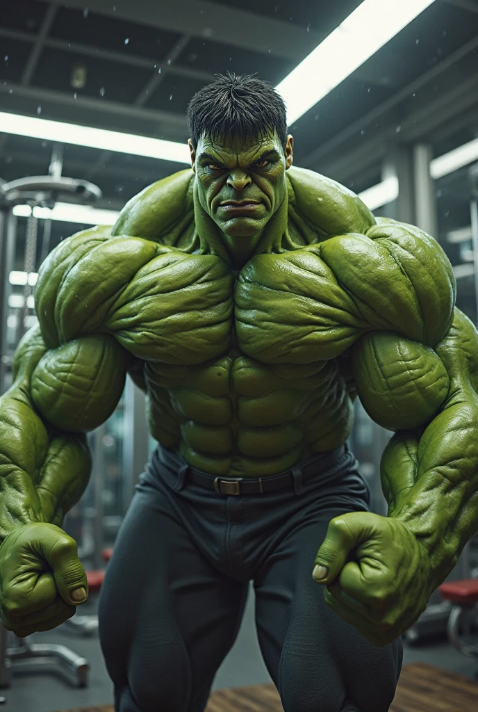 leogirl, realistic photography,
Lit by the cool moonlight, the Hulk's green skin takes on an otherworldly hue. The diffused light softens the harshness of his monstrous form, while highlighting his muscular physique. His face is half-cast in shadow, portraying the duality of his existence.
close up, <lora:add-detail-xl:0.3>
