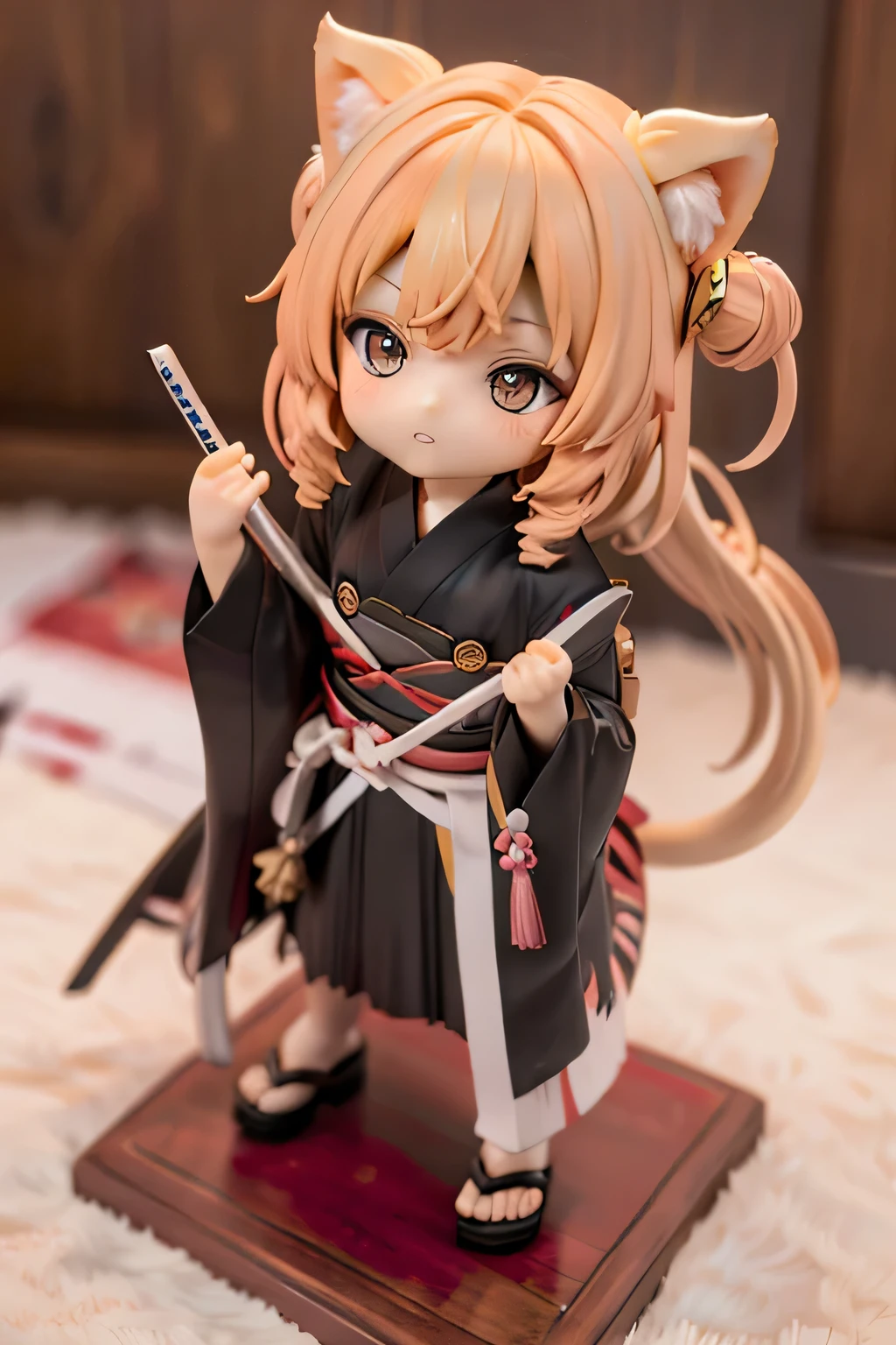 Shiba Inu girls 、 chibi 、 kendo kendo着 Holding a bamboo sword