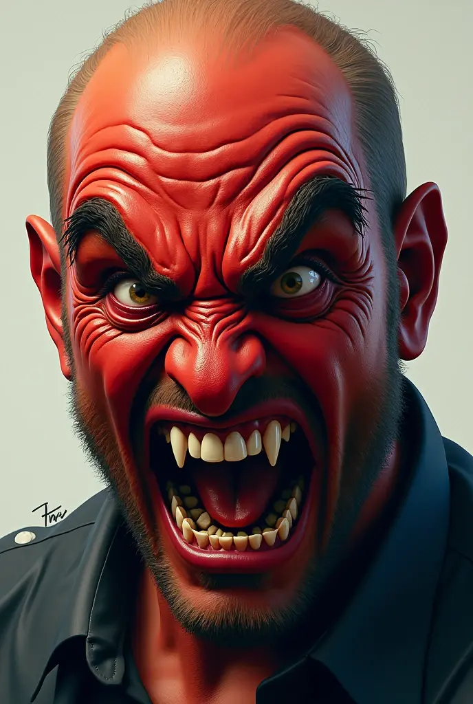 Picture of a person who is so angry that his face is red