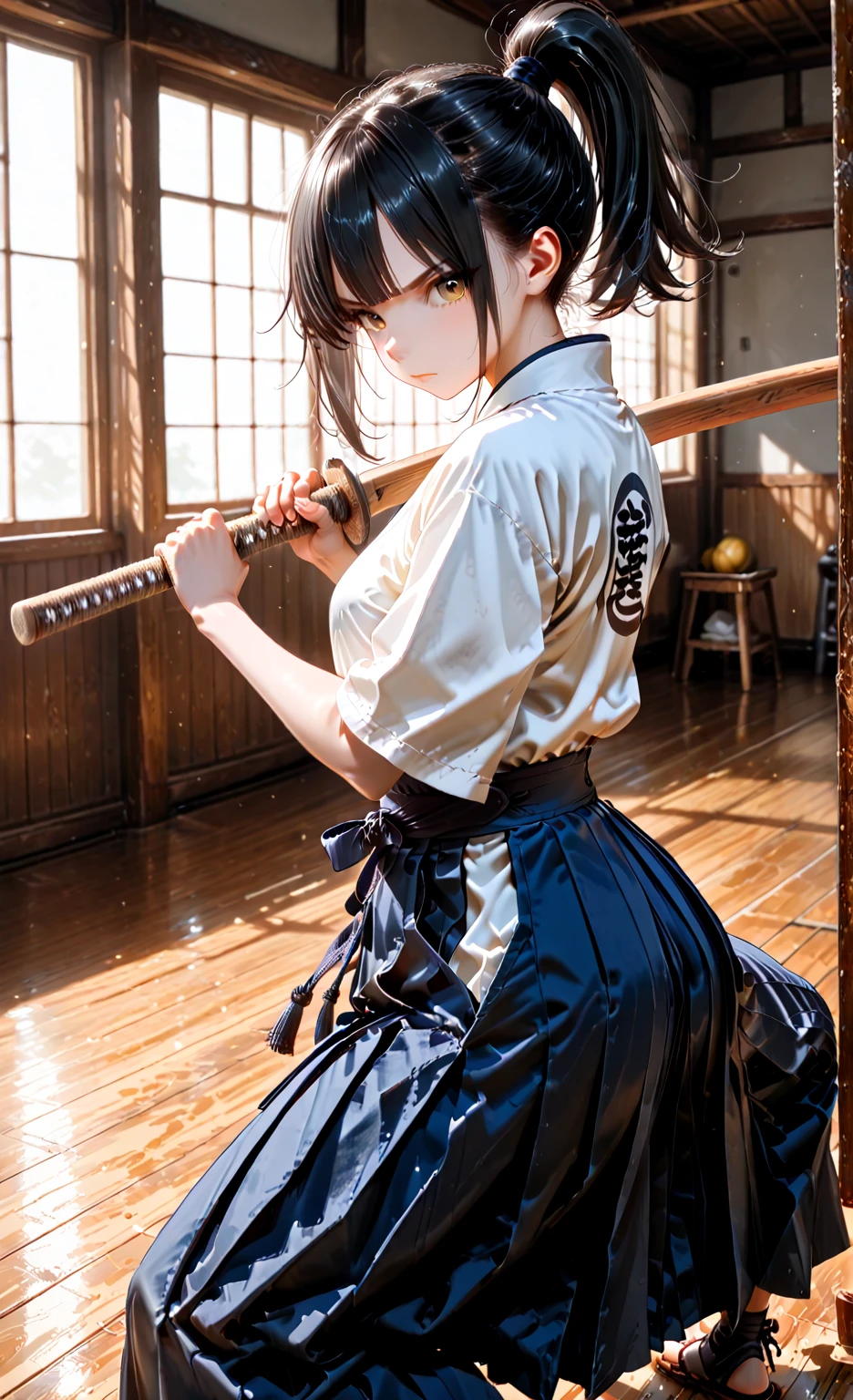 Dynamic pose, dynamic angle, masterpiece, ((2 girls)), bound, , bound together, low lighting, , schoolgirls, slaves, frightened, basement, cold light, high contrast, blue light